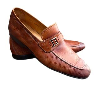 Magnanni Men's Salas Brown Leather Loafers Size 9N